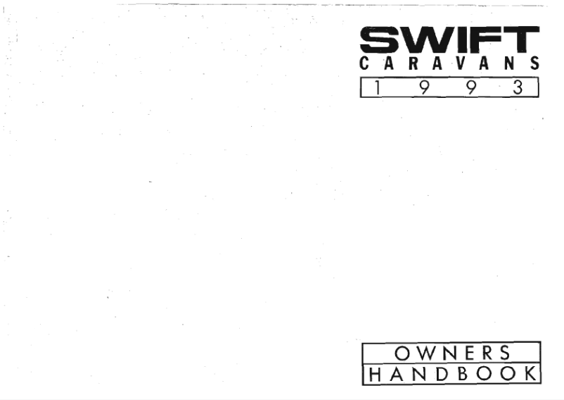 Page 1 de la notice Manuel utilisateur Swift Diamond Alouette (1993)