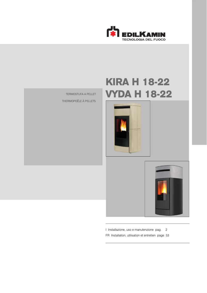 Page n°1 - Manuel utilisateur Edilkamin KIRA H