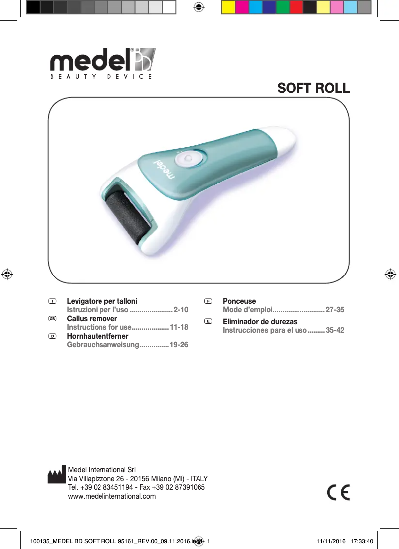 Page 1 of the manual User Manual Medel Soft roll