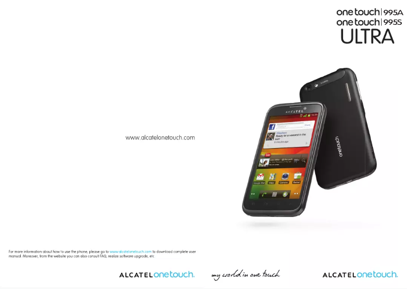 Page 1 de la notice Manuel utilisateur Alcatel One Touch 995S Ultra