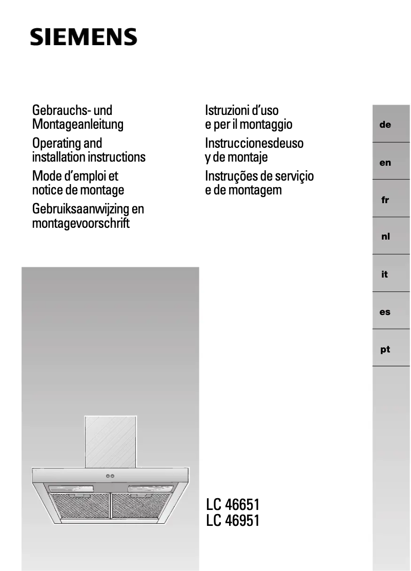 Page 1 de la notice Manuel utilisateur Siemens LC46651EU