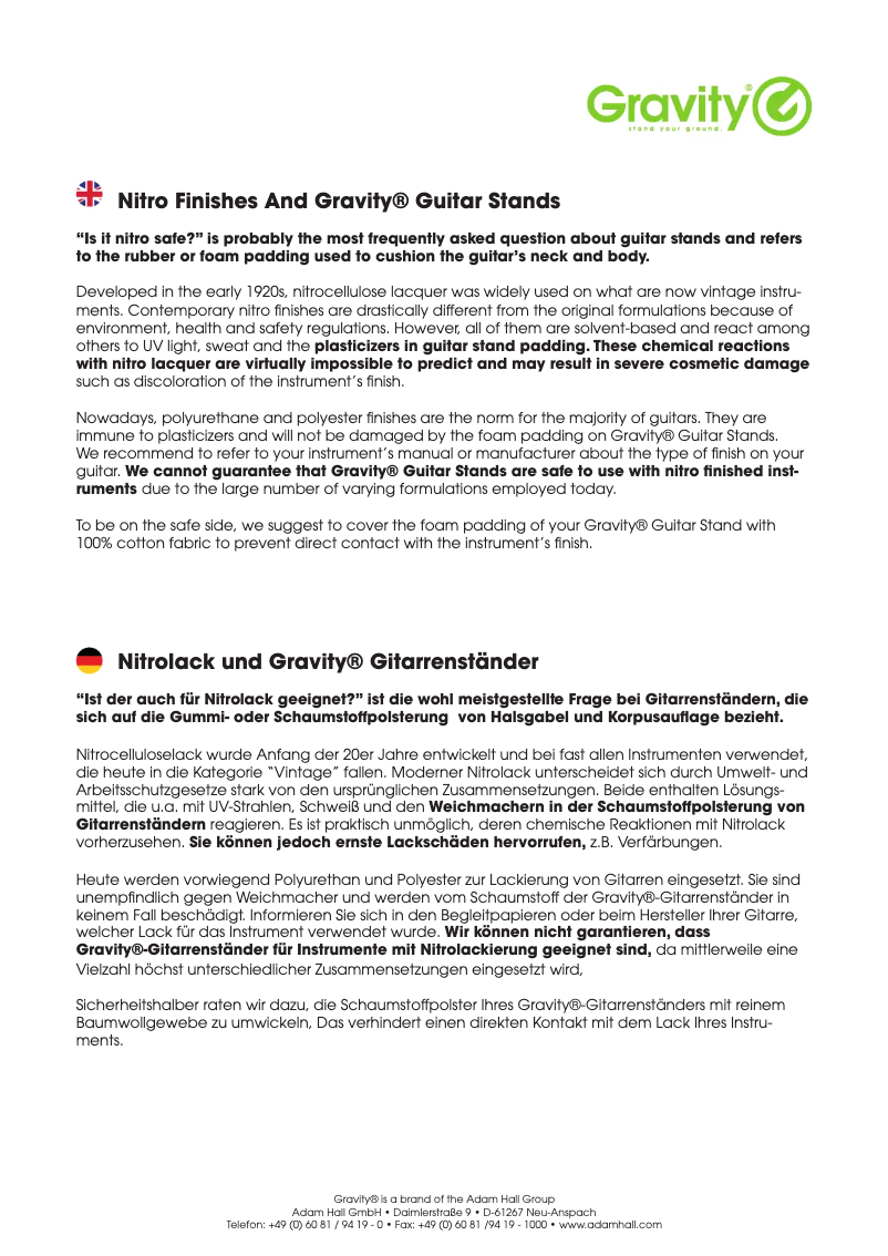 Page 1 de la notice Fiche technique Gravity GS LS A 01 B