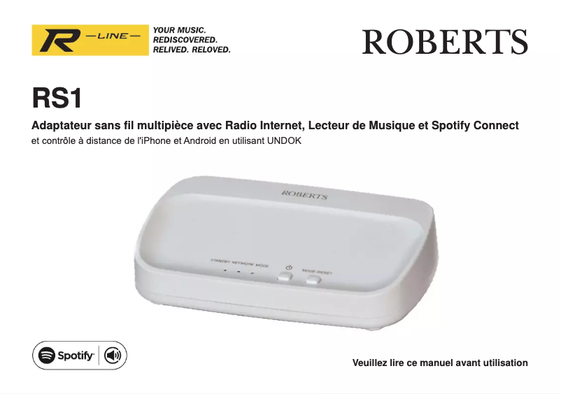 Page 1 de la notice Manuel utilisateur Roberts RS1