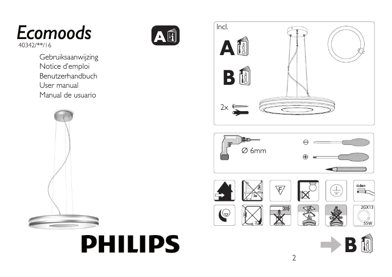 Page 1 de la notice Manuel utilisateur Philips Ecomoods 403424816