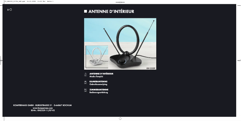 Page n°1 - Manuel utilisateur SilverCrest KH2329