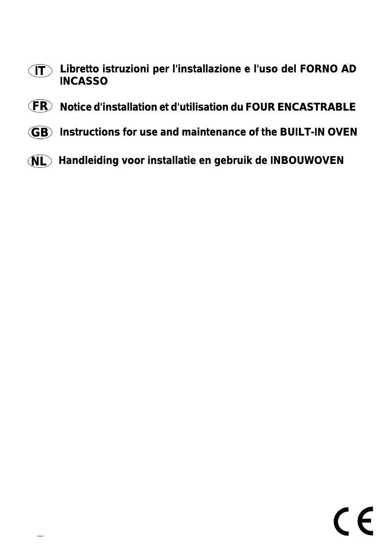 Page 1 de la notice Manuel utilisateur Bompani BO246