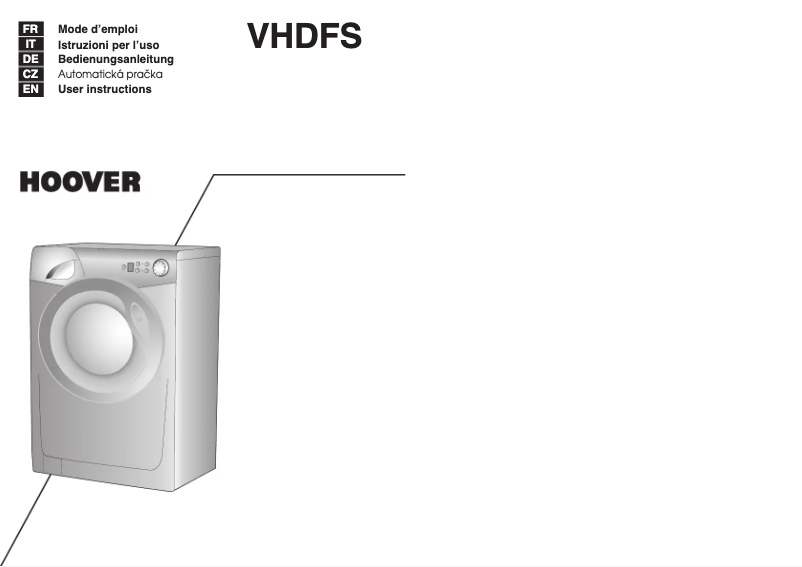 Page n°1 - Manuel utilisateur Hoover VHDFS 610-30