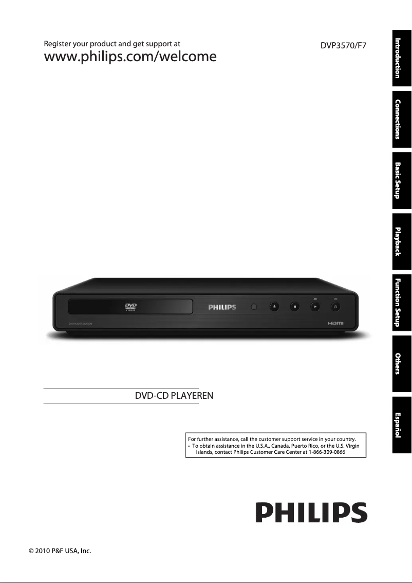Page 1 de la notice Manuel utilisateur Philips DVP3570