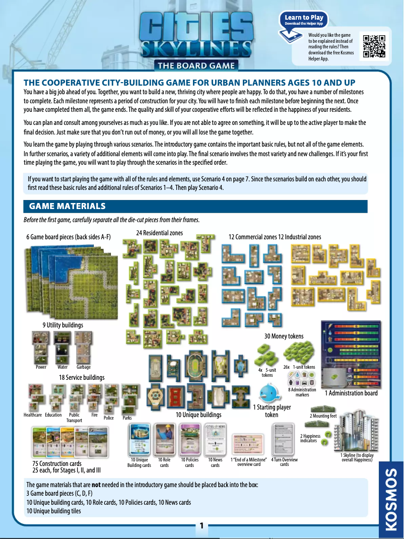 Image de la première page du manuel de l'appareil Cities: Skylines