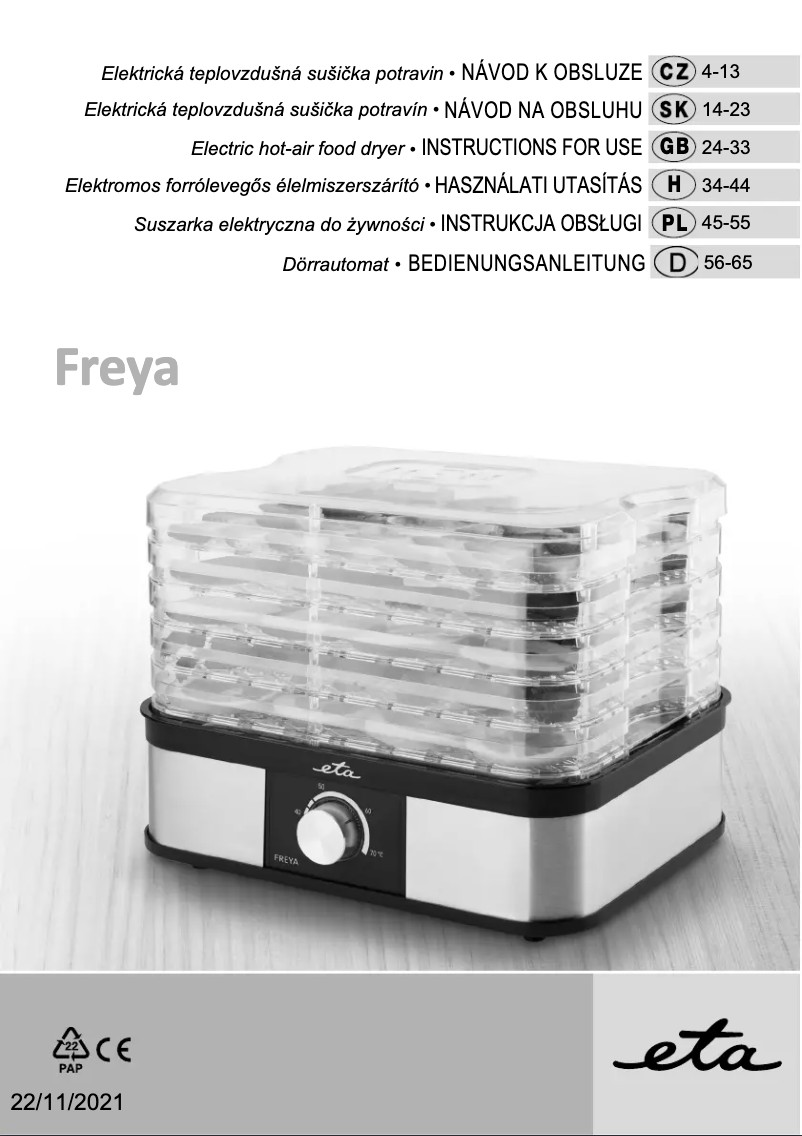 Image de la première page du manuel de l'appareil Freya 530190000