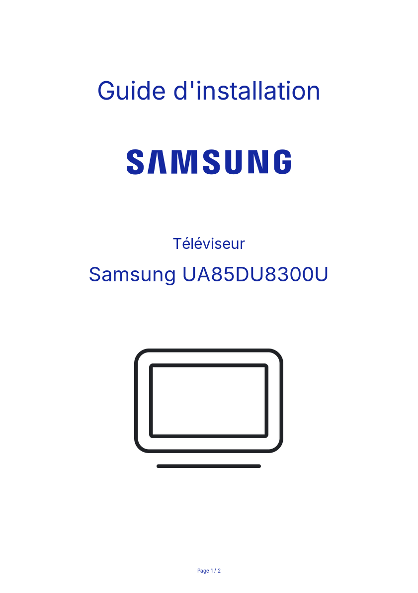 Image de la première page du manuel de l'appareil UA85DU8300U