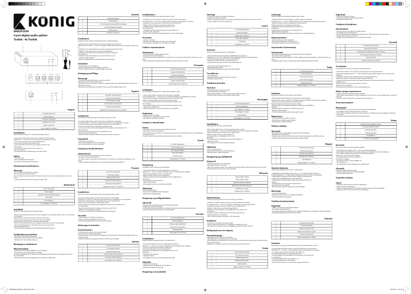 Page n°1 - Manuel utilisateur Konig KNASP2504