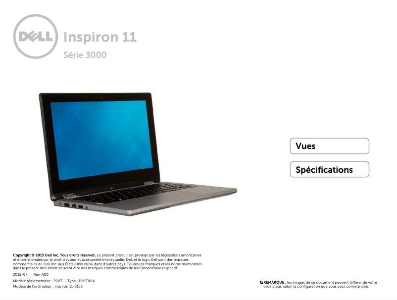Image de la première page du manuel de l'appareil Inspiron 11