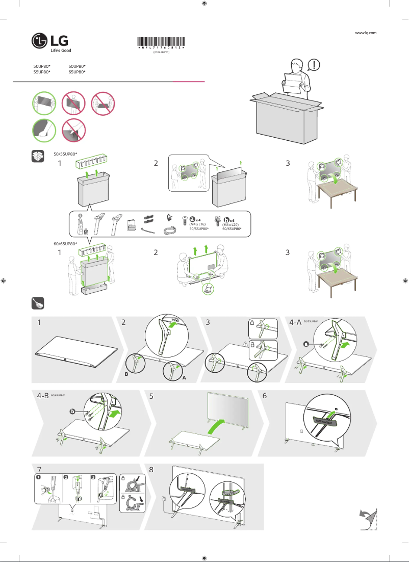 Page 1 de la notice Manuel utilisateur LG 55UP8000PTB