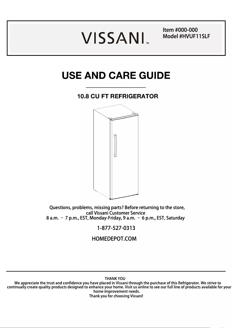 Image de la première page du manuel de l'appareil HVUF11SLF
