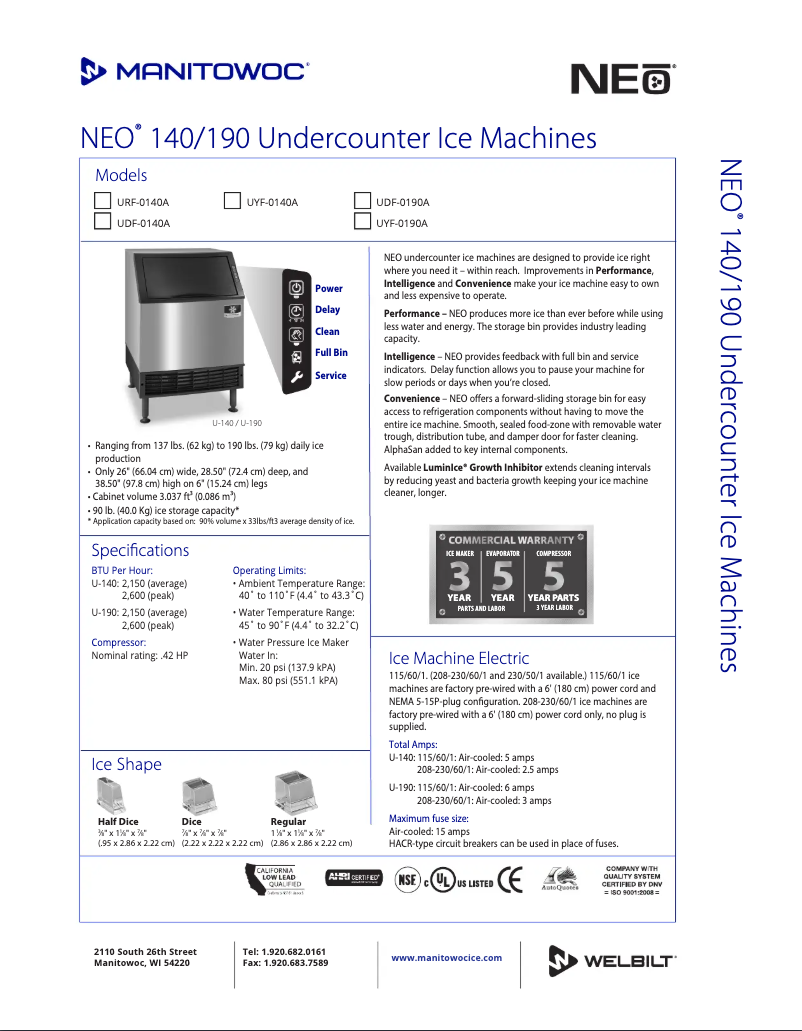 Image de la première page du manuel de l'appareil UY-0140A