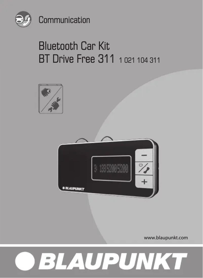Page n°1 - Manuel utilisateur Blaupunkt BT Drive Free 311