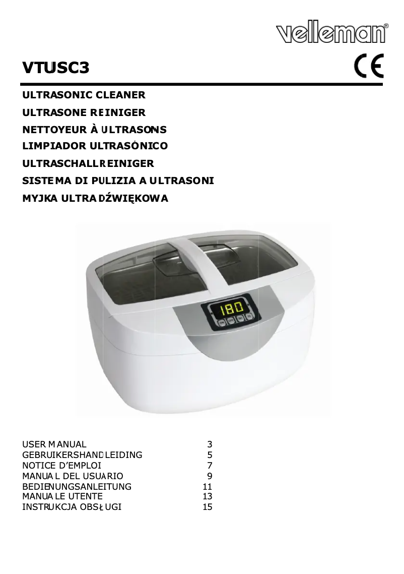 Page n°1 - Manuel utilisateur Velleman VTUSC3