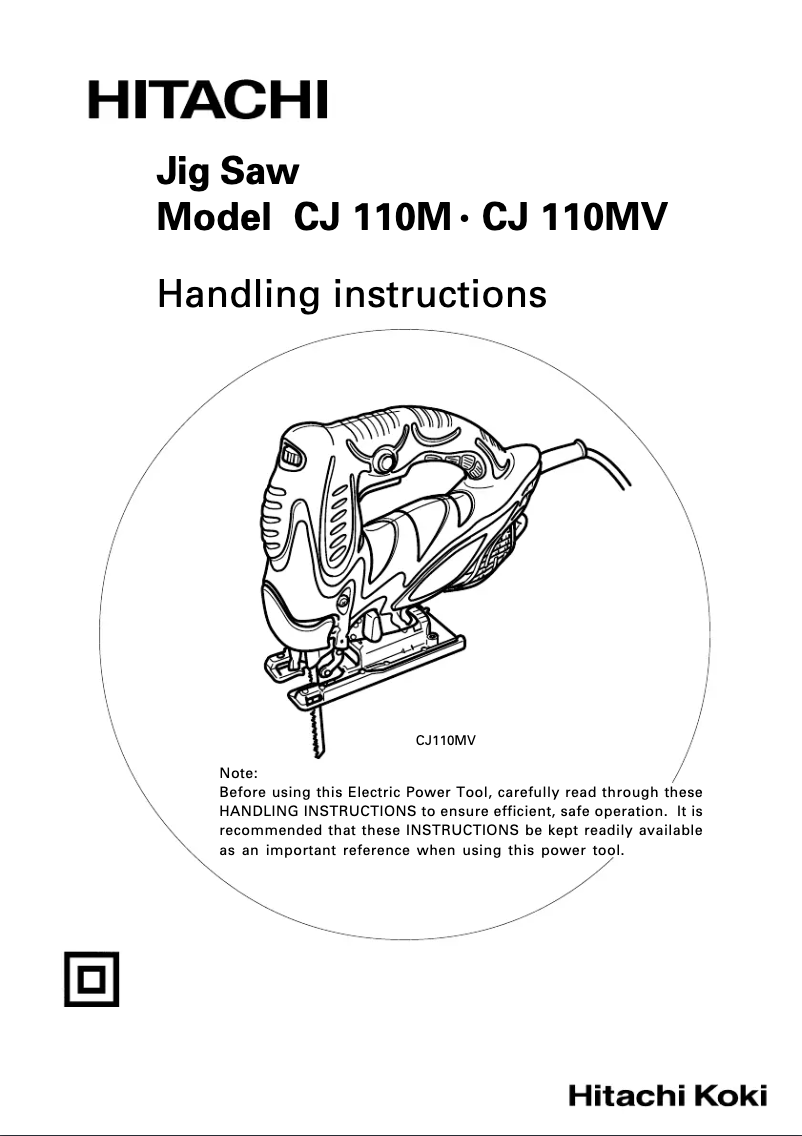 Page n°1 - Manuel utilisateur Hitachi CJ 110M