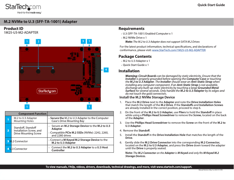 Image de la première page du manuel de l'appareil 1M25-U3-M2-ADAPTER