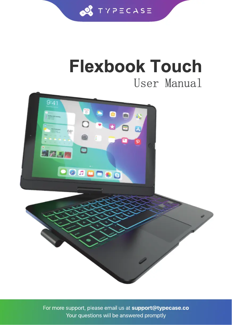 Page 1 de la notice Manuel utilisateur Typecase Flexbook Touch