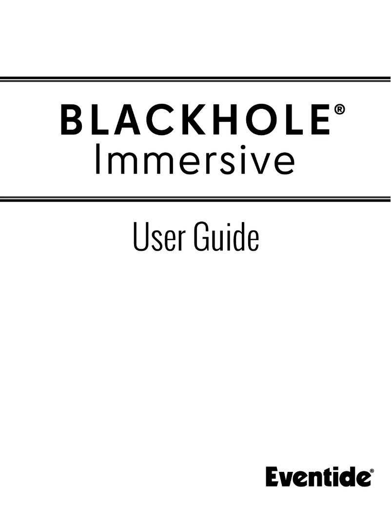 Page 1 de la notice Manuel utilisateur Eventide Blackhole Immersive