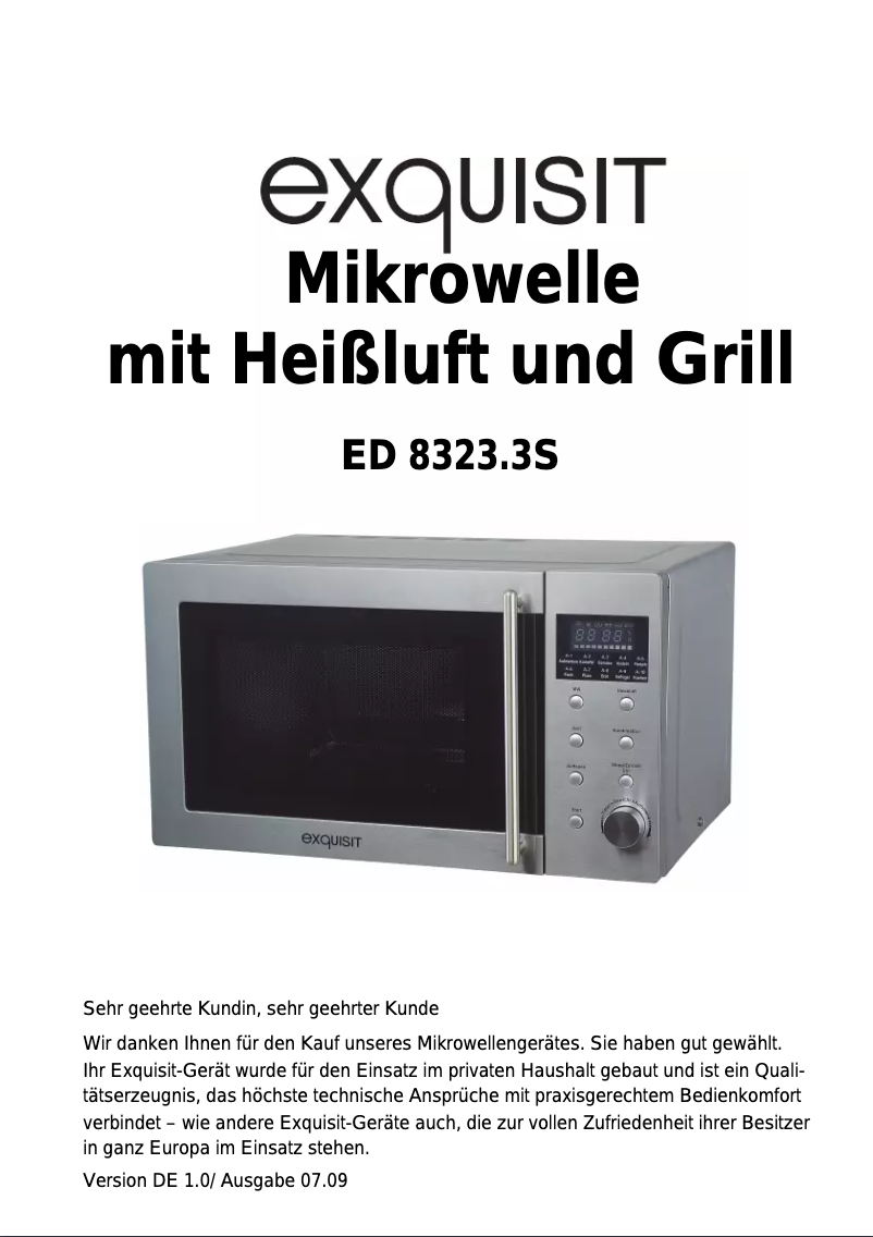 Page n°1 - Manuel utilisateur Exquisit ED 8323.3S