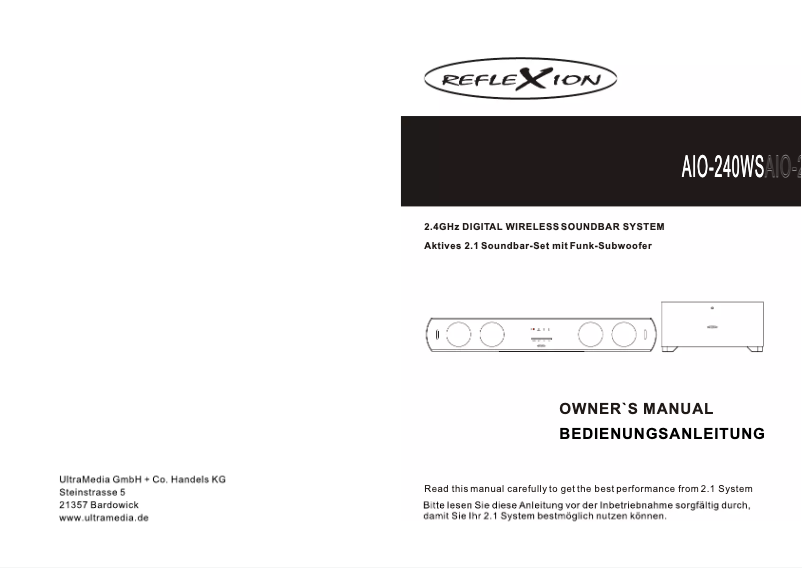 Image de la première page du manuel de l'appareil AIO-240WS