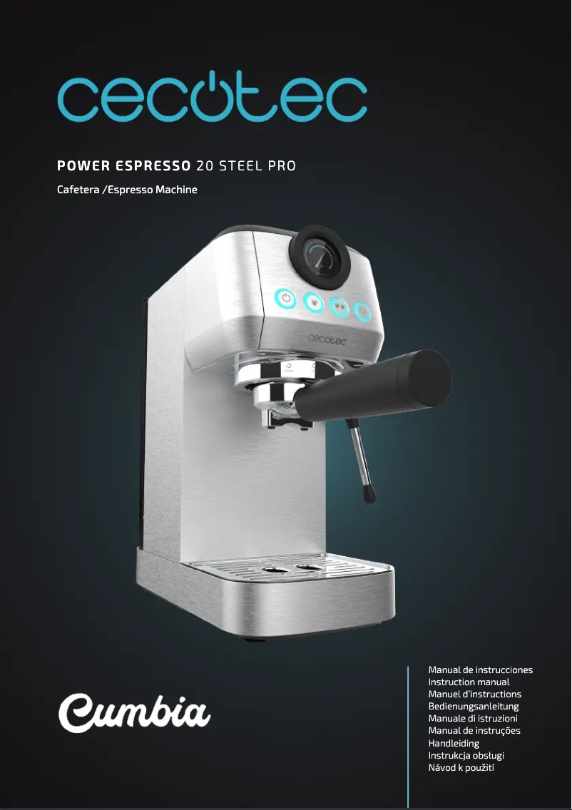Page n°1 - Manuel utilisateur Cecotec Power Espresso 20 Steel Pro
