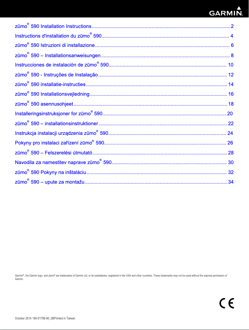 Image de la première page du manuel de l'appareil zūmo 590LM