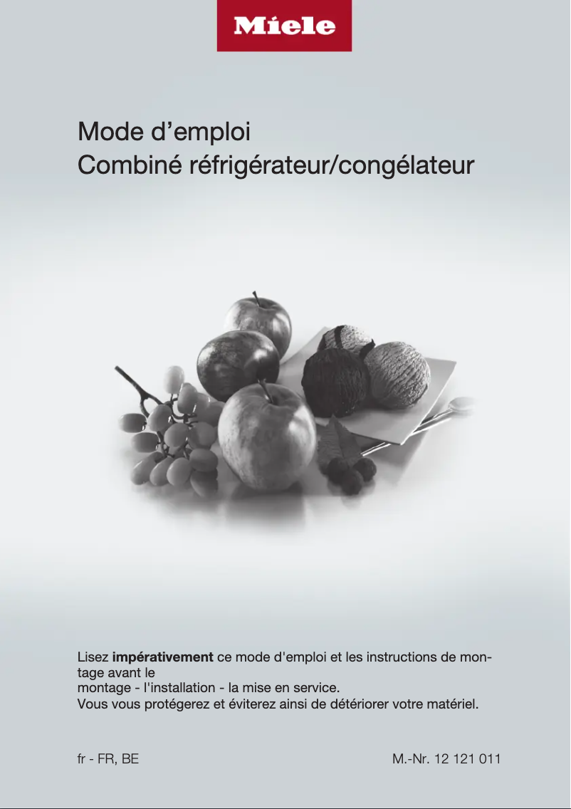 Page 1 de la notice Manuel utilisateur Miele KFN 4795 AD