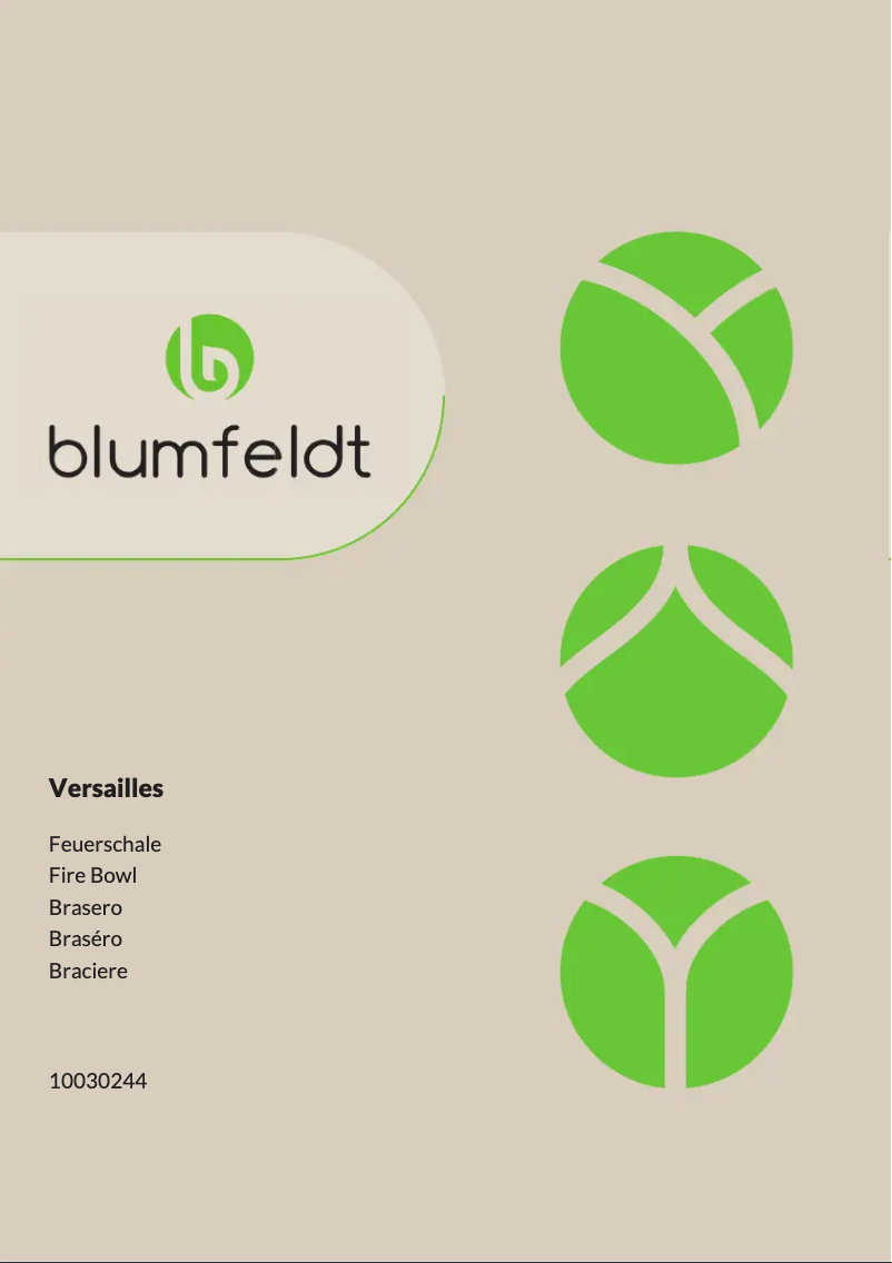 Page n°1 - Manuel utilisateur Blumfeldt Versailles