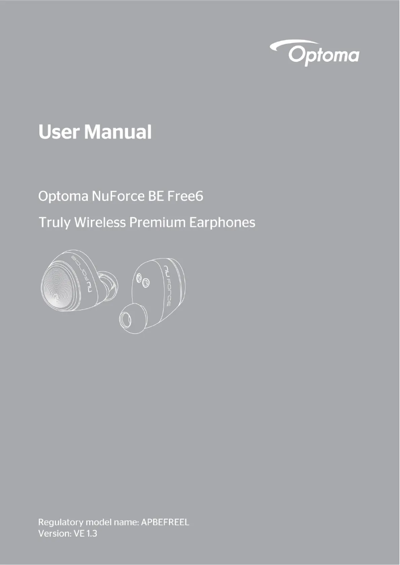 Page 1 de la notice Manuel utilisateur Optoma BE Free6