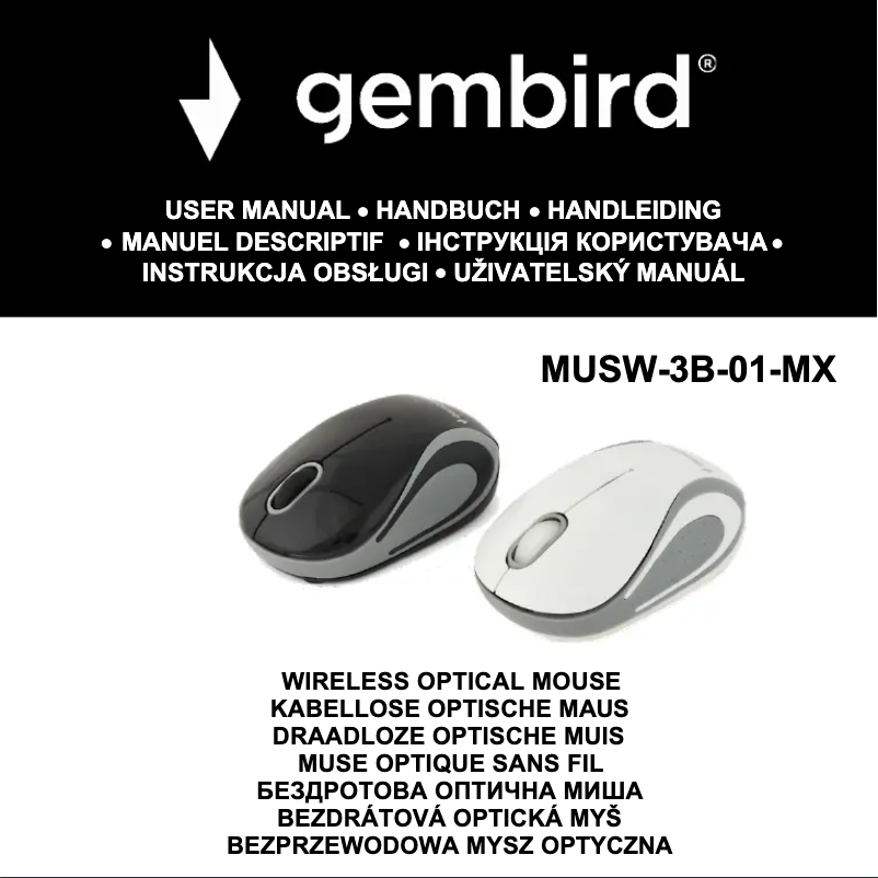 Page 1 de la notice Manuel utilisateur Gembird MUSW-3B-01-MX