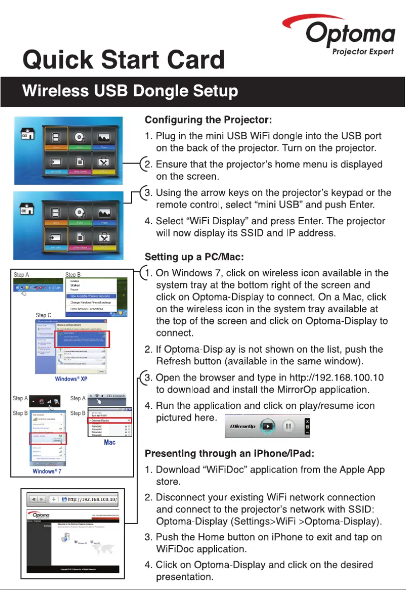Page n°1 - Manuel utilisateur Optoma TL50W-GOV