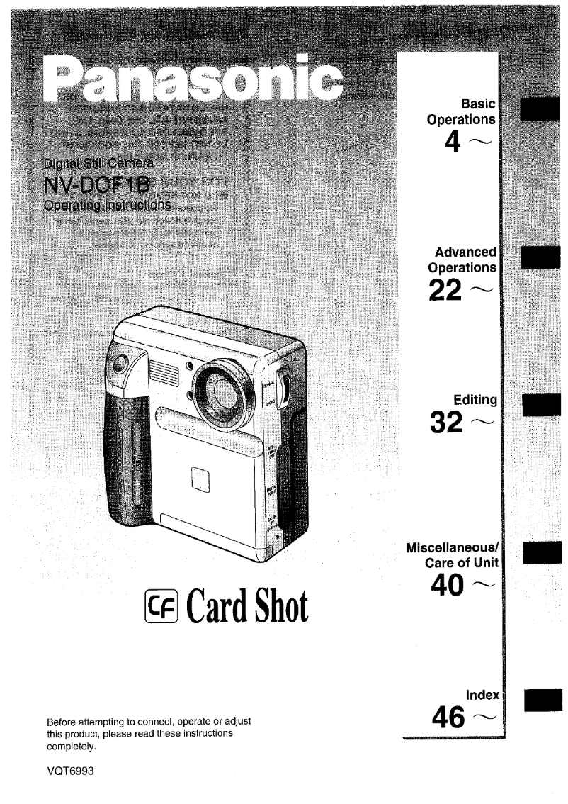 Imagen de la primera página del manual del dispositivo Cardshot NV-DCF1