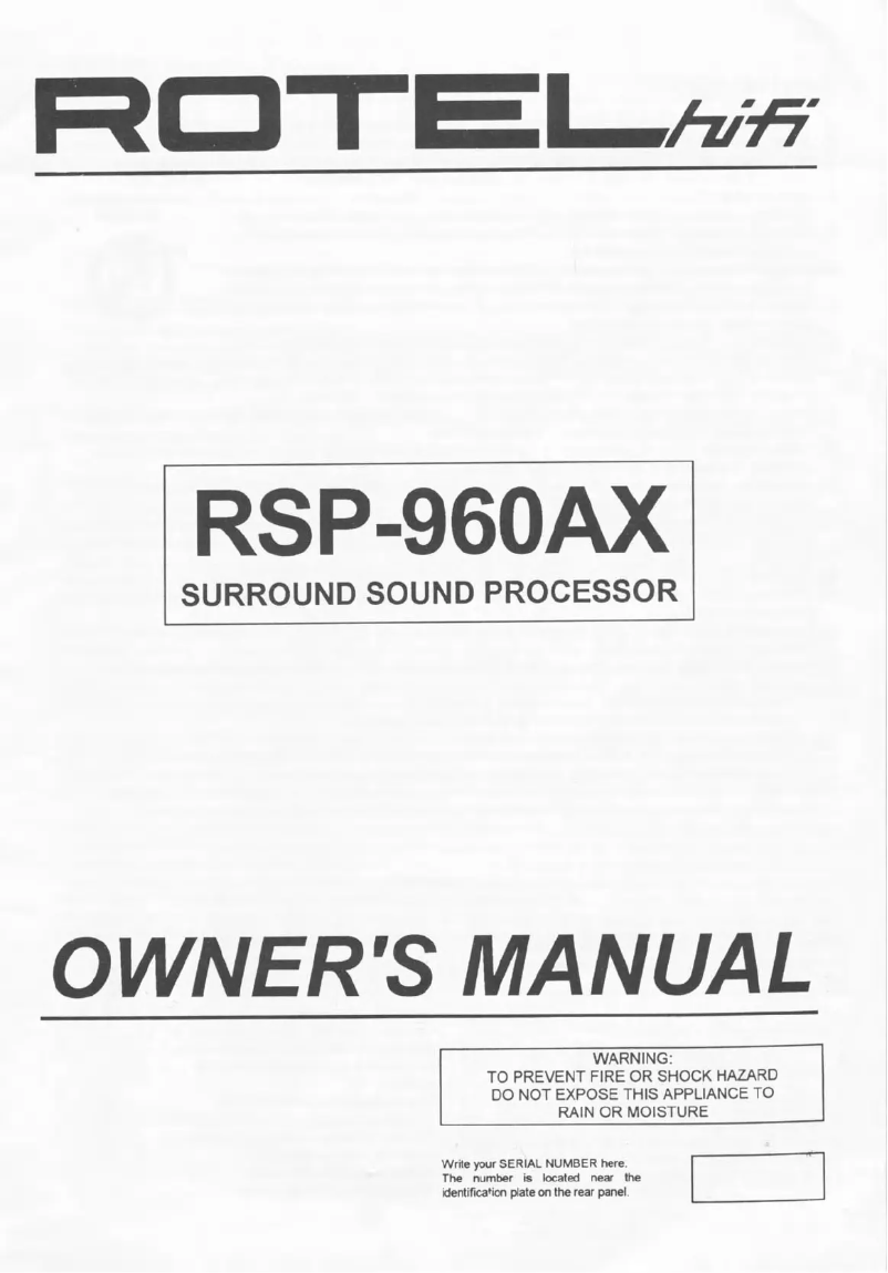 Image de la première page du manuel de l'appareil RSP-960AX