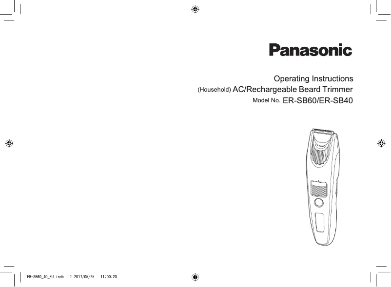 Page n°1 - Manuel utilisateur Panasonic ER-SB40