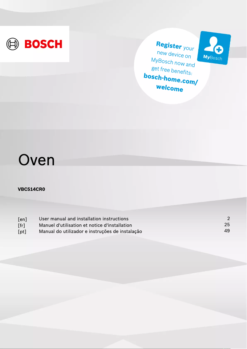 Imagen de la primera página del manual del dispositivo VBC514CR0