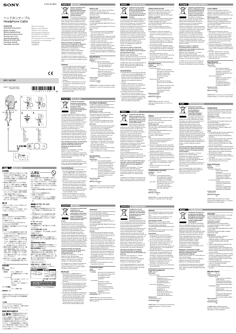 Image de la première page du manuel de l'appareil MUC-B20SB1