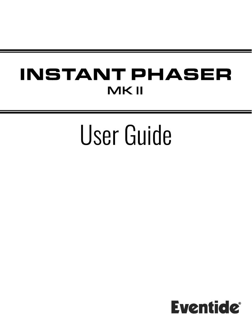 Image de la première page du manuel de l'appareil Instant Phaser mkII