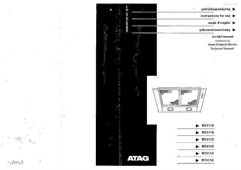 Page 1 de la notice Manuel utilisateur Atag WT311D