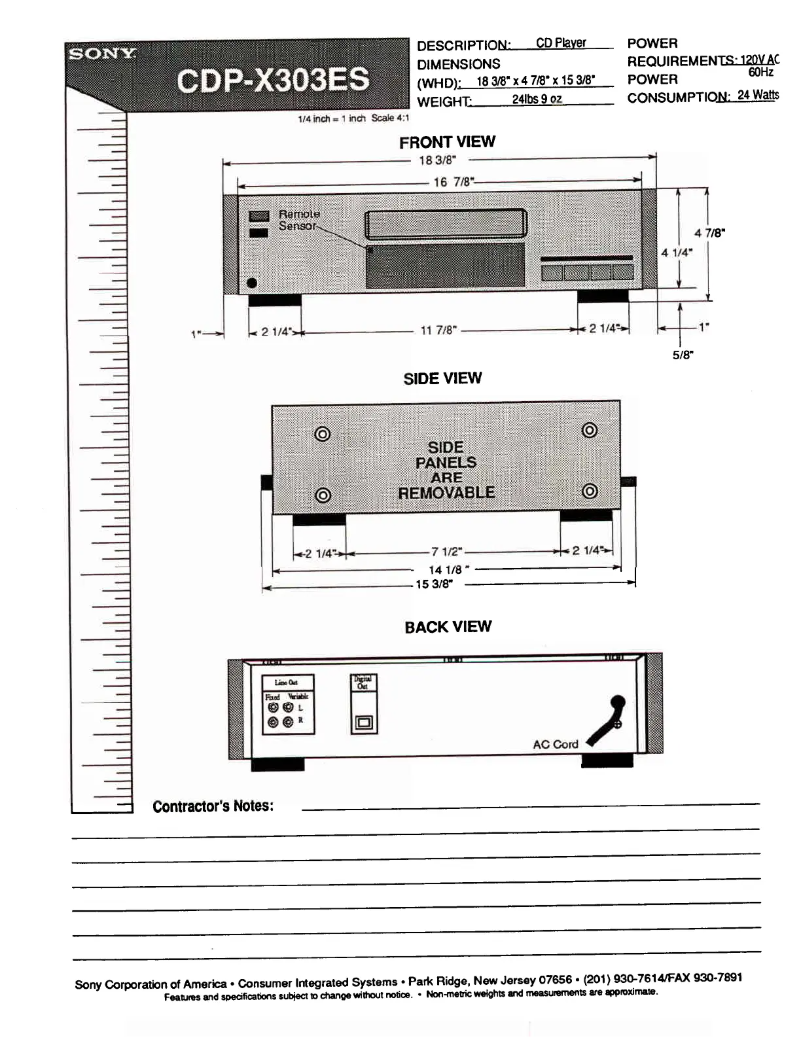 Page 1 de la notice Guide d'installation Sony CDP-X303ES