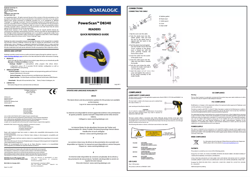 Image de la première page du manuel de l'appareil PowerScan D8340
