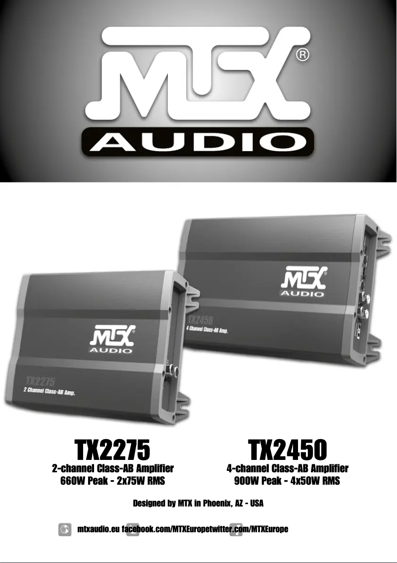 Page n°1 - Manuel utilisateur MTX Audio TX2450
