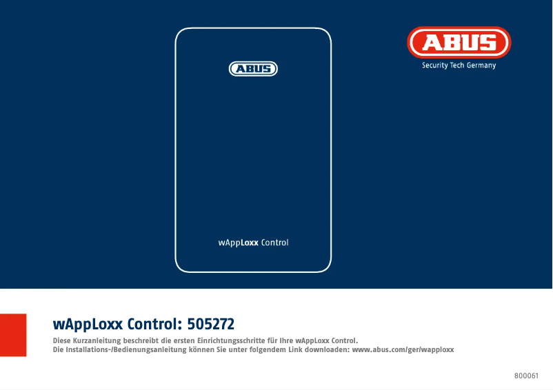 Página 1 del manual Guía de instalación Abus WAppLoxx Control