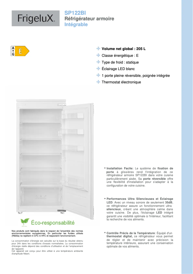 Image de la première page du manuel de l'appareil SP122BI