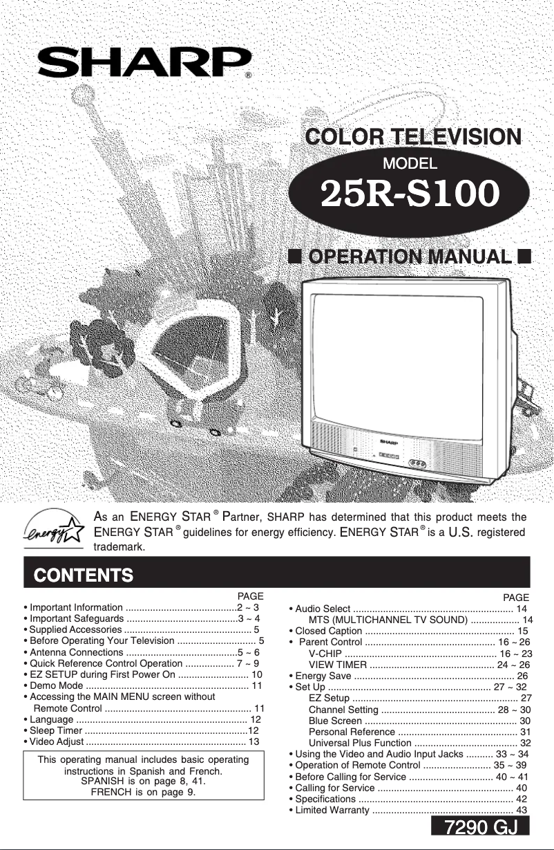 Page n°1 - Manuel utilisateur Sharp 25R-S100