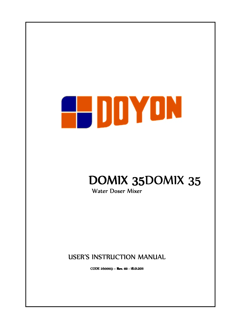 Page n°1 - Manuel utilisateur Doyon Domix 35