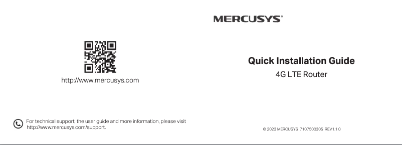 Page n°1 - Guide d'installation Mercusys MB130-4G